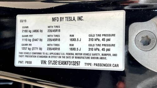 2019 Tesla Model 3 Long Range RWD - Image 9